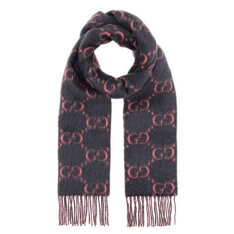 gucci wool and alpaca scarf|silk gucci scarf women.